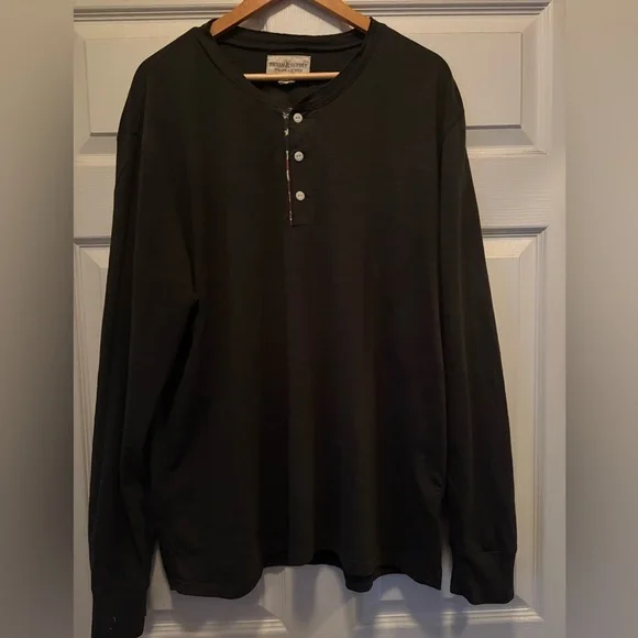 Denim & Supply Ralph Lauren Black Long Sleeve Henley - Picture 1 of 3